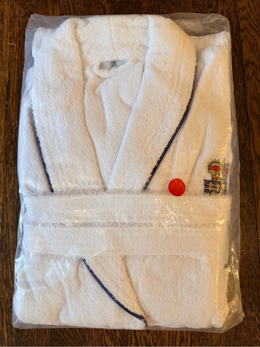 Men's Large White Embroidered Ville D’Este Italy 🇮🇹 Bath Robe - Picture 5 of 6